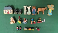 Miniaturas vintage de madeira ursos coelhos casa de trem cachorro vaca Amish comprar usado  Enviando para Brazil