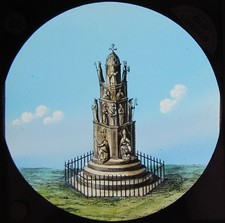 Lanterna mágica de vidro colorida à mão CRUZ BARATA C1890 LONDRES ANTIGA, usado comprar usado  Enviando para Brazil