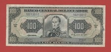 PLACA EQUADOR 100 SUCRES 21-6-1991 WA.  G. SALGADO PICK # 123Ah Muito bom estado. comprar usado  Enviando para Brazil