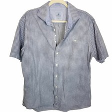 Camisa masculina xadrez azul Johnnie-O com botões L camisa casual gola masculina comprar usado  Enviando para Brazil