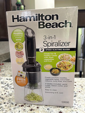 Cortador elétrico Hamilton Beach 3 em 1 espiralizador 2 velocidades - NOVO EM FOLHA comprar usado  Enviando para Brazil