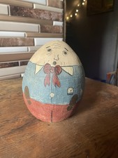 Pintura a óleo sobre tela antiga Humpty Dumpty arte popular ovo 6 polegadas, usado comprar usado  Enviando para Brazil