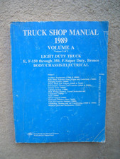 Ford Truck Shop Manual 1989 Volume A 2 de 2 Light Duty E F150-F350 Bronco Super comprar usado  Enviando para Brazil