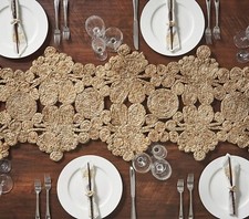 Corredor de mesa de juta oriental/decoração de mesa de juta/casa e vida/cozinha e jantar comprar usado  Enviando para Brazil