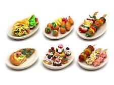 Casa de bonecas 6 pratos de comida cozida buffet lanches preparados acessório para sala de jantar comprar usado  Enviando para Brazil