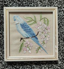 Vintage embroidered blue for sale  HUDDERSFIELD