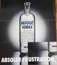 ABSOLUT FRUSTRATION Espetacular 1998 6 Páginas Vodka Arte Original Vintage IMPRESSÃO comprar usado  Enviando para Brazil