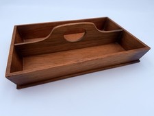 Suporte de talheres vintage de madeira com cabo dividido bandeja de utensílios 8,25”x12,25”x3,25” comprar usado  Enviando para Brazil