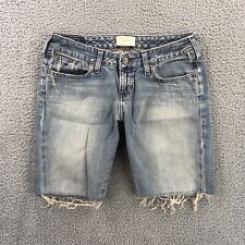 Bermuda Abercrombie & Fitch feminina recortes azul desgastado jeans cintura 29 comprar usado  Enviando para Brazil