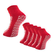 6 pares de meias chinelo/meias de prevenção de queda vermelhas tamanho único - endossadas pelo NHS comprar usado  Enviando para Brazil