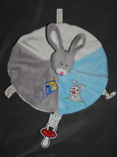 🍀Doudou Plat Lapin  RODADOU RODA Rond Gris Bleu Cerf Volant Attache Tétine NEUF comprar usado  Enviando para Brazil