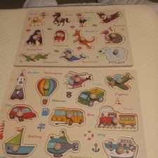 2 rompecabezas múltiples 2021 juguetes educativos de madera entrenamiento cerebral para regalo de niño pequeño segunda mano  Embacar hacia Mexico