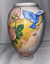 Usado, Vaso Eileen Richardson Willitts Studios 11,5" Hallmark 1991 Portugal numerado comprar usado  Enviando para Brazil
