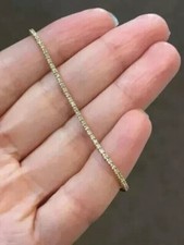 Pulseira de festa tênis folheada a ouro amarelo 14K corte redondo simulado diamante 3,00 ctW comprar usado  Enviando para Brazil