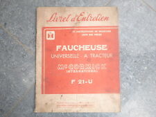 Livret entretien faucheuse d'occasion  Truchtersheim