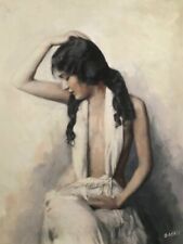 NOVA PINTURA WILLIAM OXER ORIGINAL "Tender Touch" menina linda mulher   comprar usado  Enviando para Brazil