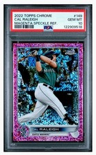 2022 Topps Chrome Cal Raleigh Rookie #149 Magenta Speckle Refractor #/350 PSA 10, usado comprar usado  Enviando para Brazil