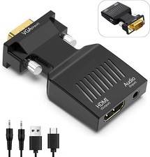 Adaptador VGA para HDMI com áudio – PC para TV, projetor, monitor conversor 1080p comprar usado  Enviando para Brazil