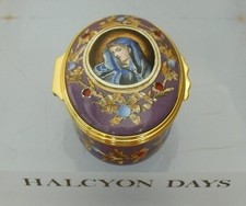 Broche em mosaico Halcyon Days/LA Museum "Madonna del Dito" inspirado caixa de esmalte comprar usado  Enviando para Brazil