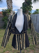 Blusa frontal vintage All American Official Lover preta com fios de ouro babado tamanho P comprar usado  Enviando para Brazil