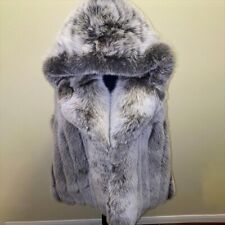 Usado, Colete grosso feminino preto geada pele de raposa real colete com capuz moda inverno comprar usado  Enviando para Brazil