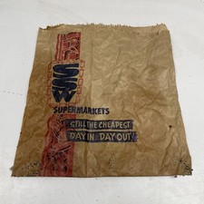 Original Vintage Retro Ssw Supermercado Saco De Papel Propaganda Prop Food Cafe comprar usado  Enviando para Brazil