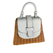 Deslumbrante bolsa de mão PAMELA MUNSON The Lady Bag rattan couro branco comprar usado  Enviando para Brazil