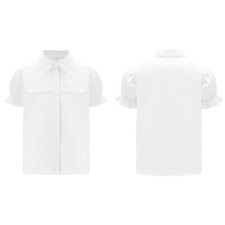 Camiseta infantil feminina peplum blusa puff festa camiseta cor sólida crop top comprar usado  Enviando para Brazil