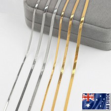 Deslumbrante colar gargantilha corrente cobra plana fina folheada a ouro 18K masculino e feminino 20" comprar usado Deslumbrante colar gargantilha corrente cobra plana fina folheada a ouro 18K masculino e feminino 20" comprar usado  Enviando para Brazil