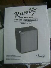 Usado, Fender Rumble 500 200 100 40 Amplificador de Baixo Manual do Proprietário Novo no Pacote comprar usado  Enviando para Brazil