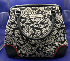 Bolsa de mão Isabella's Journey tapeçaria bolsa tote carpete boho preta branca e vermelha acabamento comprar usado  Enviando para Brazil