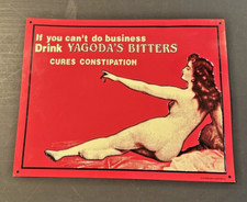 Drink YAGODA'S BITTERS reprodução de placa de lata vintage 11" x 8.5" BANHEIRO GC5 comprar usado  Enviando para Brazil