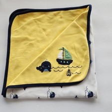 Usado, Cobertor de bebê Gymboree Bubbly Whale veleiro amarelo branco acabamento marinho comprar usado  Enviando para Brazil