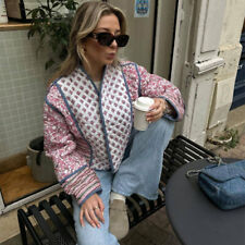 Chaqueta Boho Reversible Acolchada Patchwork Recortada Gran Tamaño segunda mano  Embacar hacia Mexico