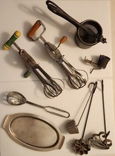 Lote De Colección/Antiguo Surtido Utensilios De Cocina, Batidores, Roseta Plancha con Formas, Ricer+ segunda mano  Embacar hacia Mexico