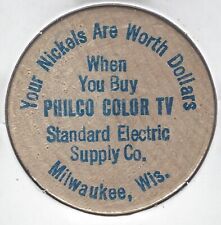 Usado, PHILCO COLOR TV, Standard Electric Supply Co, MILWAUKEE, WISCONSIN madera níquel segunda mano  Embacar hacia Argentina