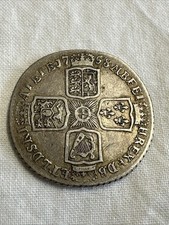 1758 KING GEORGE II GRANDE GRÃ-BRETANHA GB ANTIGA MOEDA GEORGIANA DE PRATA XELIM 5,9g comprar usado  Enviando para Brazil
