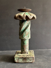 ANTIGO SUPORTE/SUPORTE DE VELA DE MESA DE MADEIRA ESCULPIDO À MÃO TRIBAL INDIANO comprar usado  Enviando para Brazil