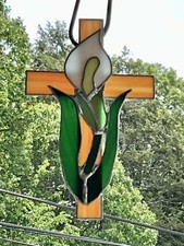 Stained glass cross for sale  Winsted