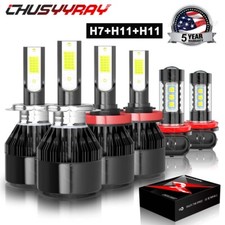 Kit de 6 lâmpadas H7+H11+H11 combo de farol de LED farol de neblina feixe alto baixo 6000K branco comprar usado  Enviando para Brazil