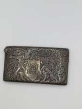 Estojo de cartão Blackinton antigo prata esterlina ornamentado grifo quadril curvo RARO comprar usado  Enviando para Brazil
