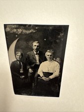 C 1900 Studio Moon Tintype Old Women Man Night Sky Stars 2,5 X 3,5 pol. Incomum comprar usado  Enviando para Brazil