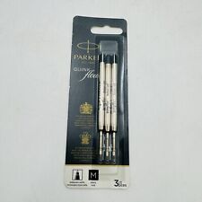 Novo Refil de Caneta Esferográfica Parker Quink Flow Tinta Preta MÉDIA 3 PK FRANÇA, usado comprar usado  Enviando para Brazil