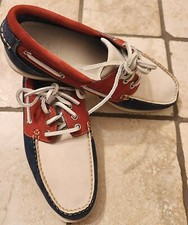 Sapatos masculinos Cole Haan Yacht Club barco canoa colorblock couro camurça 8.5 retrô comprar usado  Enviando para Brazil
