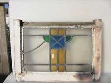 Painel de vitral vitoriano arquitetônico antigo art nouveau madeira 21x15", usado comprar usado  Enviando para Brazil