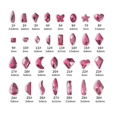 100 peças arte de unhas de cristal formato pequeno rosa vermelha tcheca cristal strass encosto plano, usado comprar usado  Enviando para Brazil