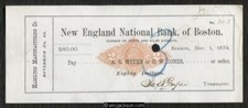 Papel carimbado de receita RN-M2 Boston, Massachusetts. Banco Nacional da Nova Inglaterra comprar usado  Enviando para Brazil