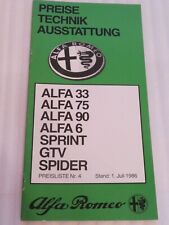Alfa romeo preisliste gebraucht kaufen  Wiesloch
