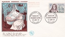Używany, FRANCE 1959 FDC MARCELINE DESBORDES VALMORE YT 1214 na sprzedaż  Wysyłka do Poland