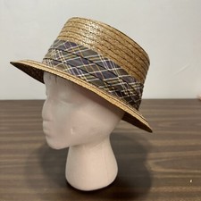Chapéu de palha Brooks Brothers genuíno coco tamanho 7 1/4 vintage, usado comprar usado  Enviando para Brazil